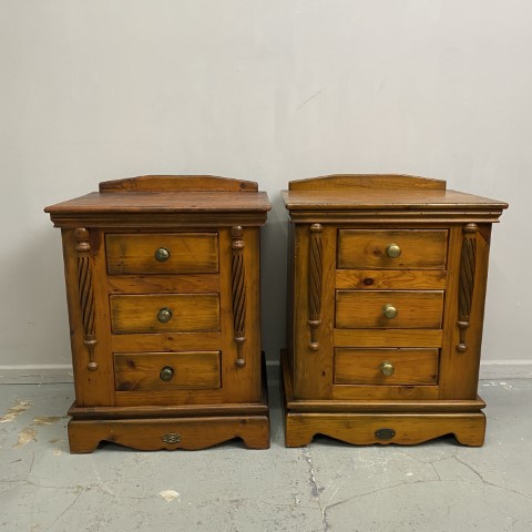 Pair of Rustic Timber Bedside Tables