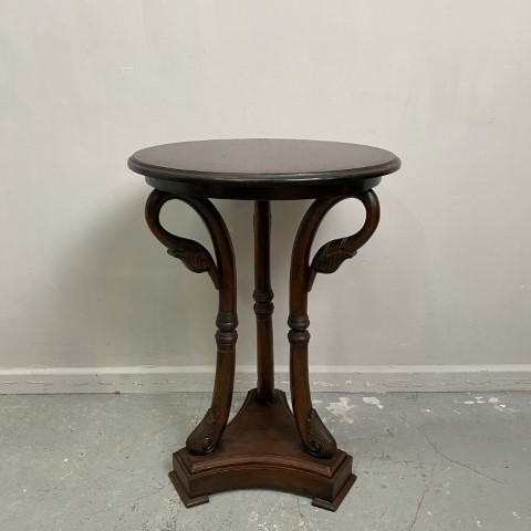 Mahogany Swan Tripod Side Table