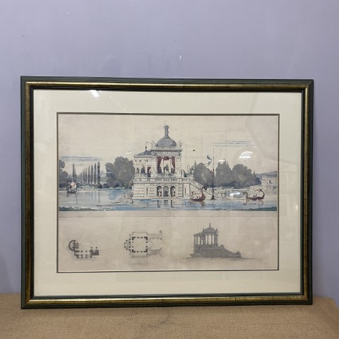 Quality Framed Architectural Drawing