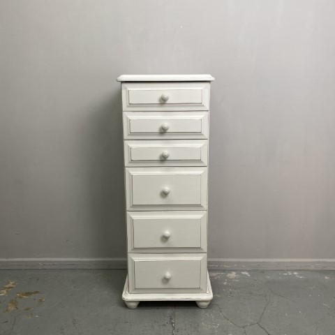 Hand-Painted Pure White Tallboy