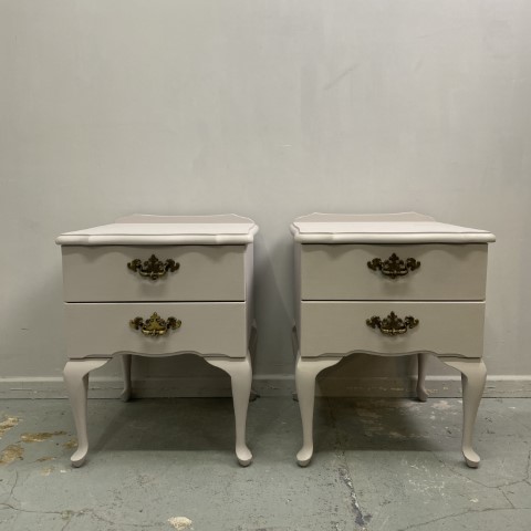 Pair of Hand-Painted 'Paloma' Bedside Tables