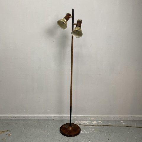 Mid-Century Twin Shade Floor Lamp