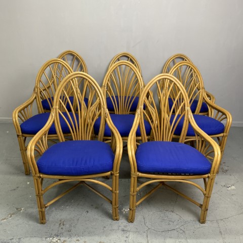 Set of 8 1970s Cane Chairs