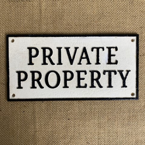 Cast Iron 'Private Property' Wall Plaque