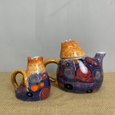 Character Cat Teapot & Milk Jug Set