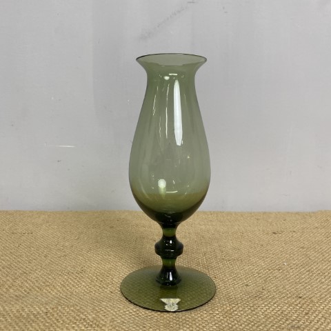 Vintage Swedish Green Art Glass Vase