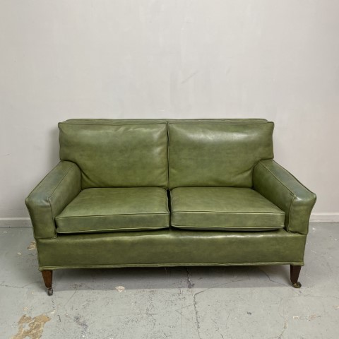 Retro Green Vinyl 2 Seater Sofa