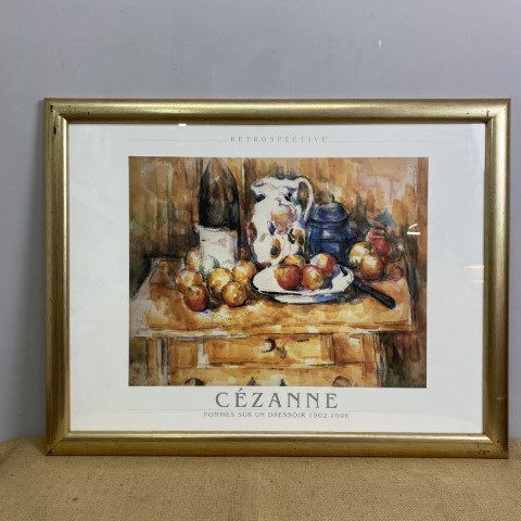 Framed Cézanne Print - 'Pommes sur un Dressoir 1902-1906'