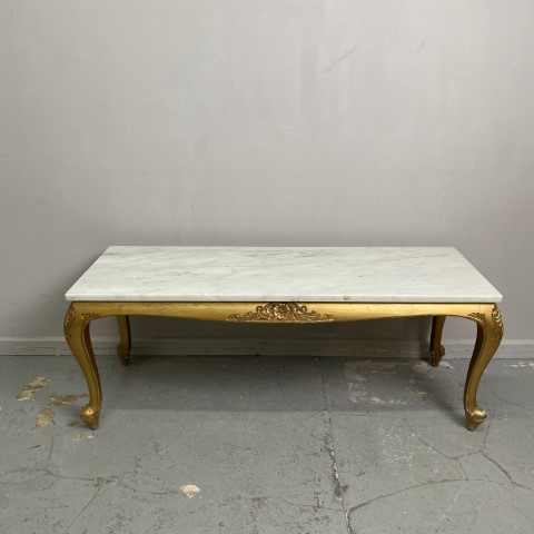 French Provincial Coffee Table with Marble Top