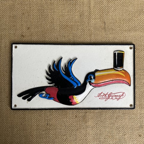 Cast Iron 'Flying Toucan' Guinness Wall Plaque