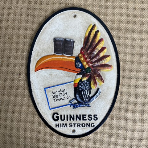 Cast Iron 'Chief Toucan' Guinness Wall Plaque