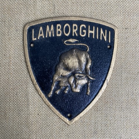 Cast Iron 'Lamborghini' Wall Plaque