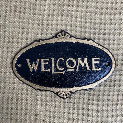 Cast Iron 'Welcome' Sign