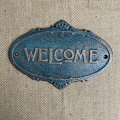 Cast Iron 'Welcome' Sign