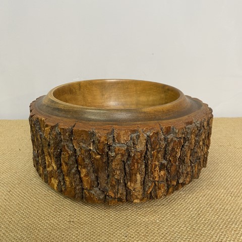 Vintage Handcrafted Timber Bowl