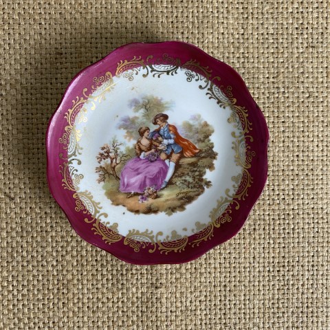 Pink French Limoges Ring Dish