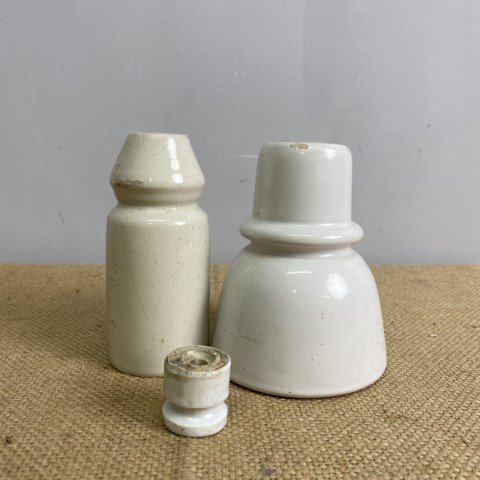 Set of 3 Vintage Ceramic Insulators