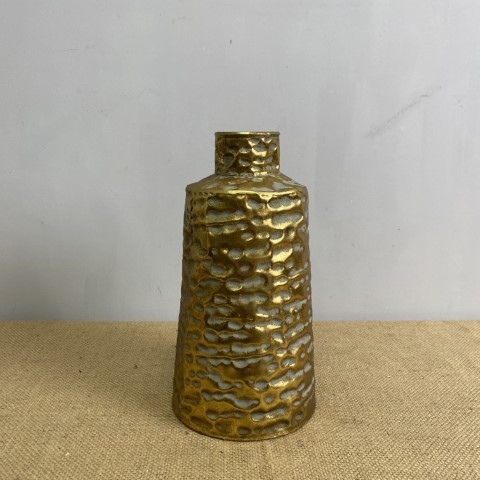 Vintage Style Golden Hammered Vase