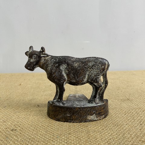 Rustic Wedge Style Cast Iron Cow Doorstop