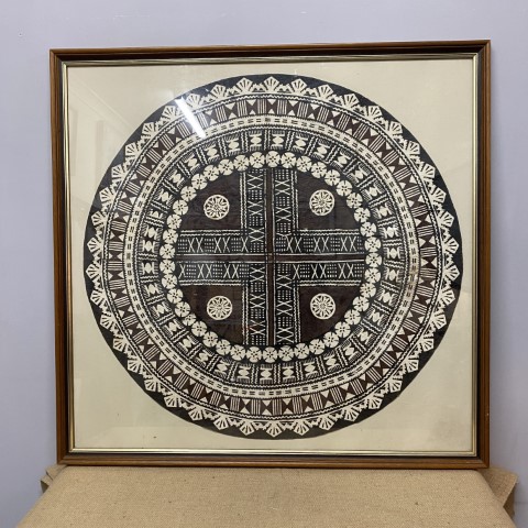 Vintage Framed Tapa Cloth