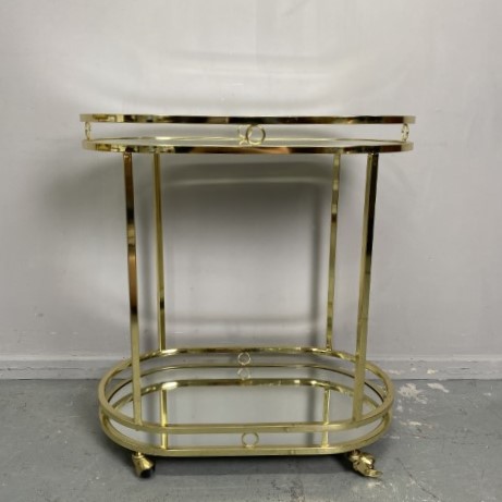 Two Tier Gold Mirrored Drinks Trolley