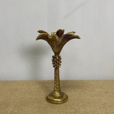 Large Golden Palm Candle Holder