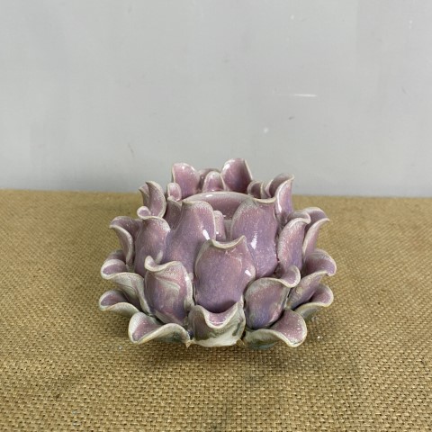 Purple Ceramic Succulent Tealight Holder