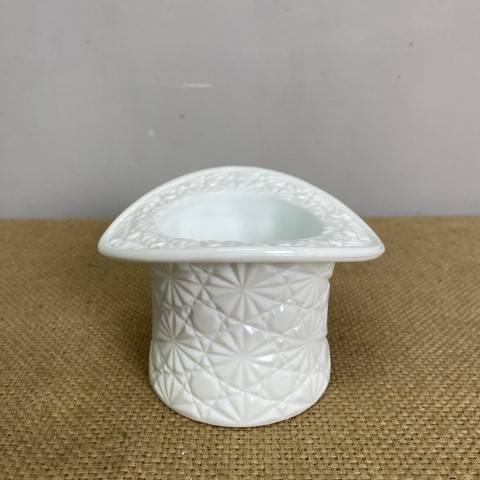 Vintage Milk Glass Top Hat #1