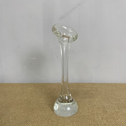 Vintage Glass Bud Vase with Controlled Bubble Base