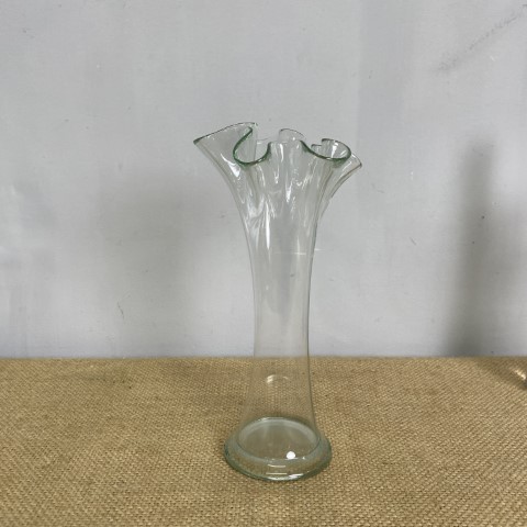 Ruffled Art Glass Vase