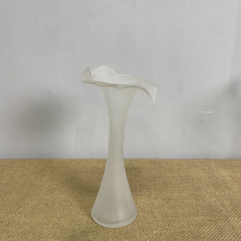 Vintage Frosted Glass Vase