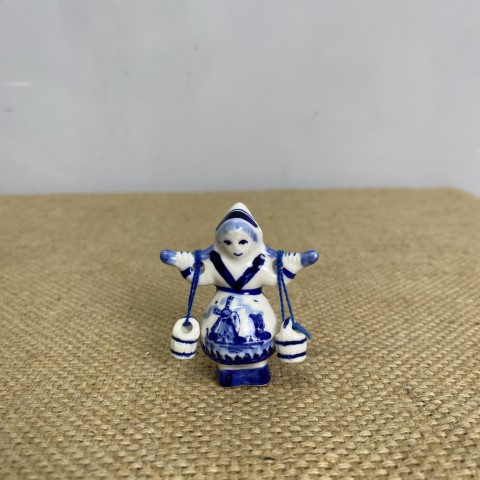 Vintage Miniature Blue & White Delft Style Figurine