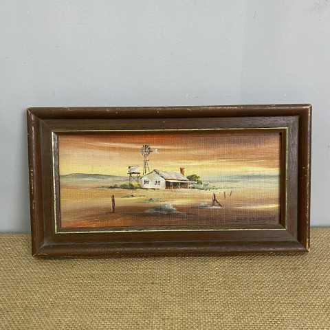 Small Vintage Oil Painting - Australian Outback