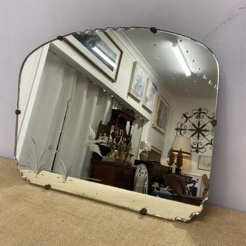 Vintage Etched Art Deco Mirror #2