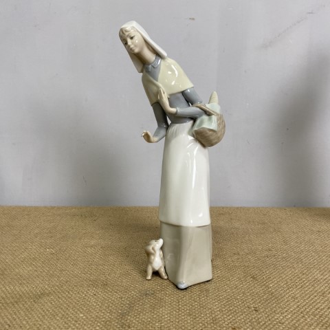 Lladro Figure - Shepherdess with Dog (#1034)