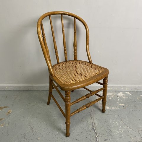 Vintage Oak & Rattan French Country Chair