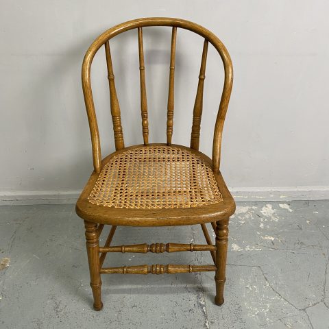 Vintage Oak & Rattan French Country Chair