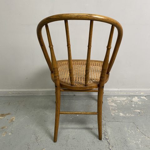 Vintage Oak & Rattan French Country Chair