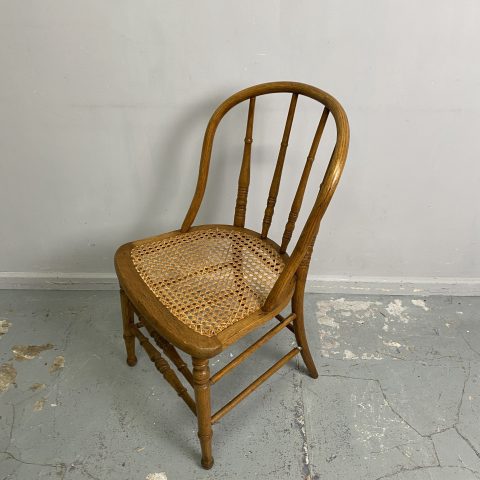 Vintage Oak & Rattan French Country Chair