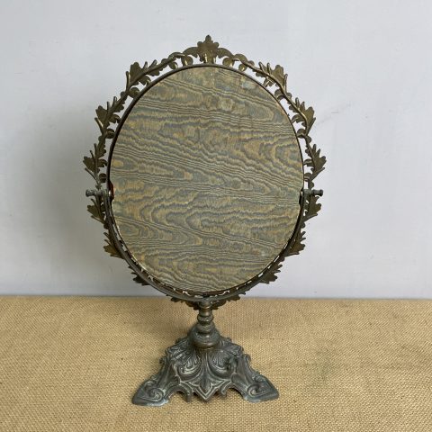 Vintage Ornate Brass Vanity Mirror