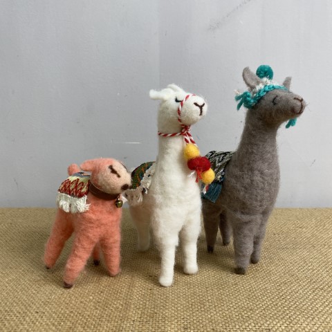 Set of 3 Felt Alpacas