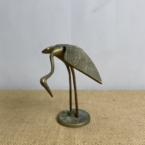 Vintage Brass Crane #1