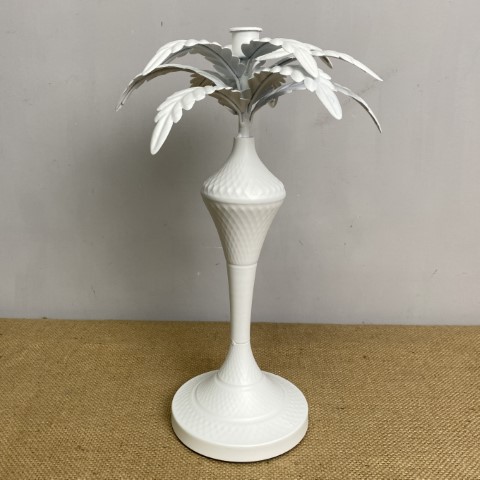 White Palm Tree Candle Holder