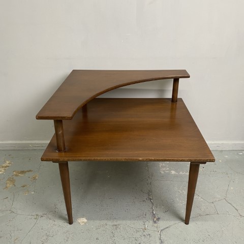 Mid-Century Two Tier Corner Coffee Table