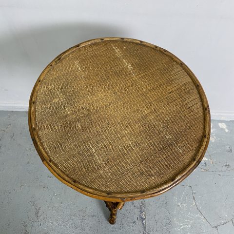 Vintage Tiger Cane Side Table