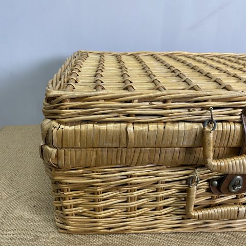 Vintage Cane Picnic Basket