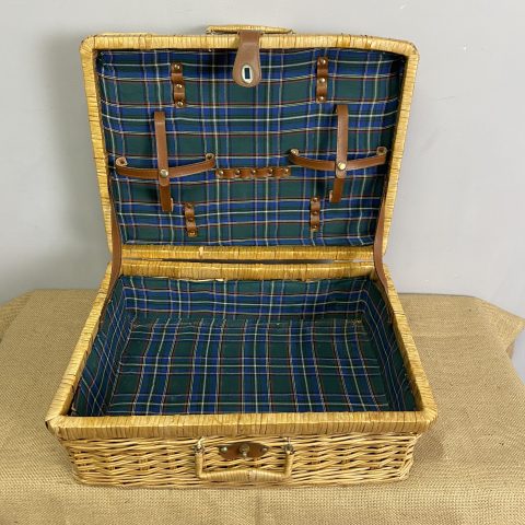 Vintage Cane Picnic Basket