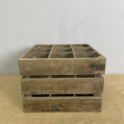 Rustic Bottle Crate with 9 Bottles