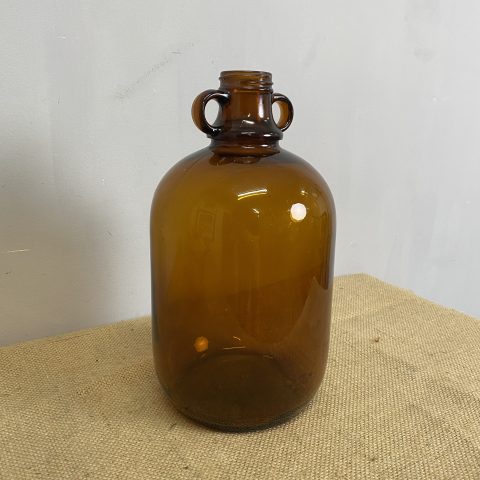 Vintage Amber Glass Bottle