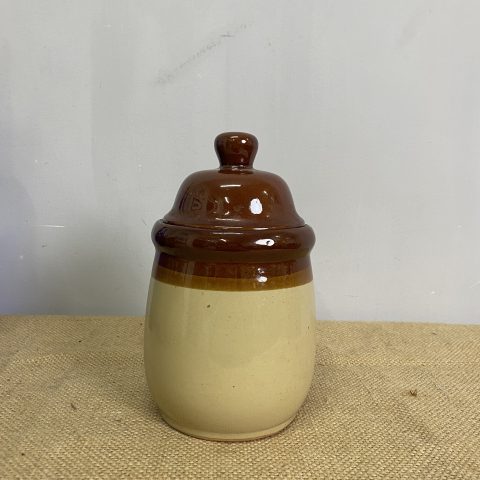 Vintage 2 Tone Stoneware Cannister